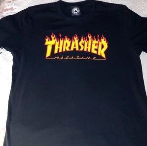 Thrasher Flaming‎ Black Tshirt